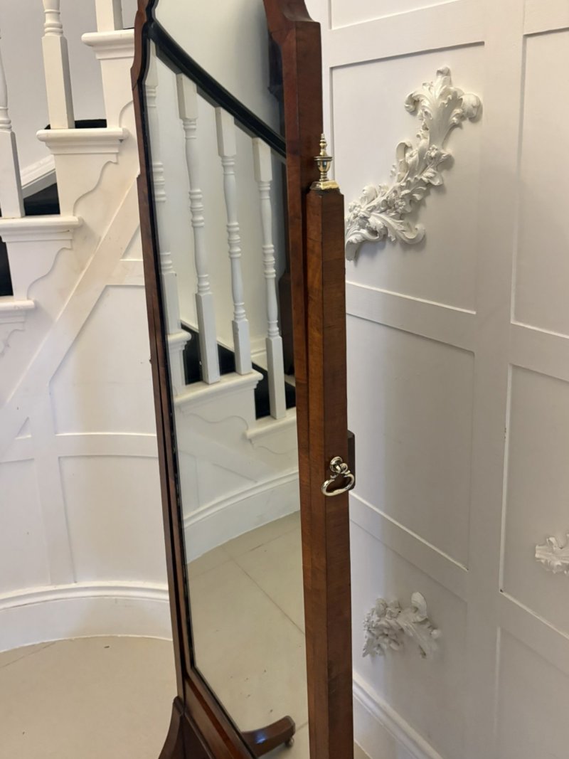 Fine Quality Antique Walnut Cheval Mirror